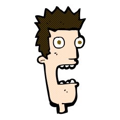 comic cartoon shocked man's face N2