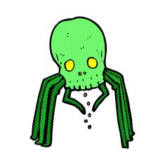 comic cartoon spooky skull spider N3