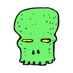 comic cartoon spooky skull N44