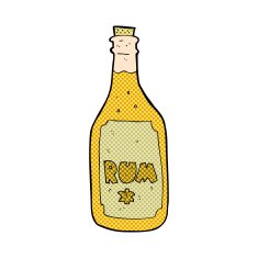 comic cartoon rum bottle N3
