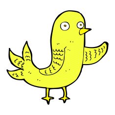 comic cartoon waving bird N5
