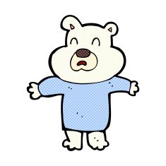 comic cartoon unhappy polar bear N2