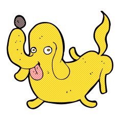 comic cartoon dog sticking out tongue N5