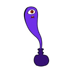 comic cartoon halloween ghost in bottle N6