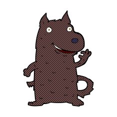 comic cartoon happy dog N20