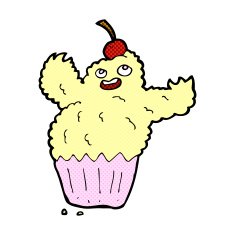 comic cartoon cupcake monster N3