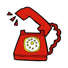comic cartoon ringing telephone N3