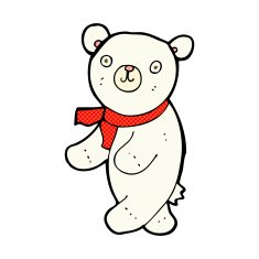 cute comic cartoon polar teddy bear N2