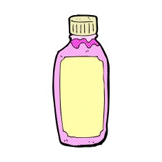 comic cartoon pink drink bottle