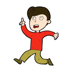 comic cartoon boy panicking N9