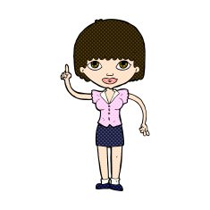 comic cartoon woman with idea N70