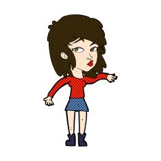 comic cartoon woman playing it cool N3
