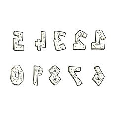 comic cartoon wooden numbers N3