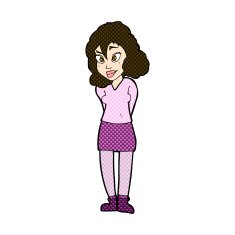comic cartoon confused woman N27