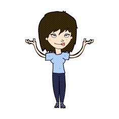 comic cartoon woman shrugging N18