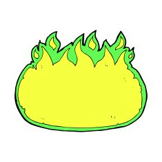 comic cartoon green halloween fire border