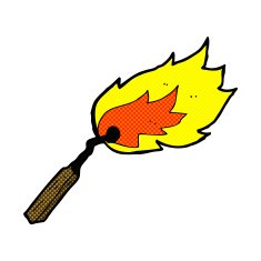 comic cartoon burning match N8