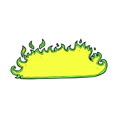 comic cartoon spooky fire border N3