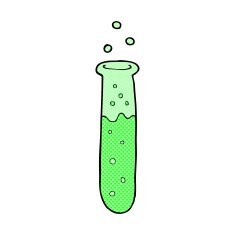comic cartoon science test tube N3