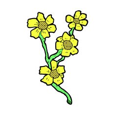 comic cartoon flowers N15