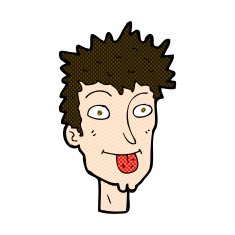 comic cartoon man sticking out tongue N9