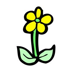 comic cartoon flower N86