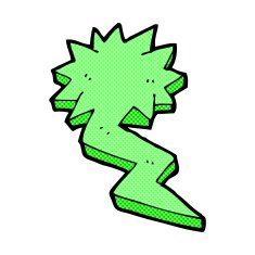 comic cartoon lightning bolt symbol N7