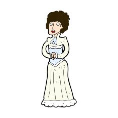 comic cartoon shocked victorian woman N3