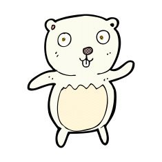 comic cartoon polar bear cub N9