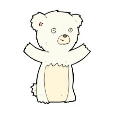 comic cartoon polar bear cub N13