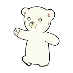 comic cartoon polar bear cub N14