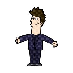comic cartoon happy man N130