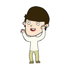 comic cartoon happy man N132