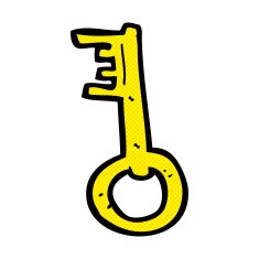comic cartoon old key N3