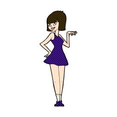 comic cartoon pretty woman N75