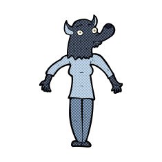 comic cartoon werewolf woman N2
