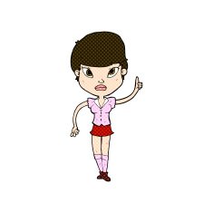 comic cartoon woman with idea N74