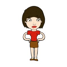 comic cartoon worried woman N23