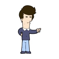 comic cartoon man pointing N53