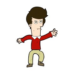 comic cartoon man waving N8