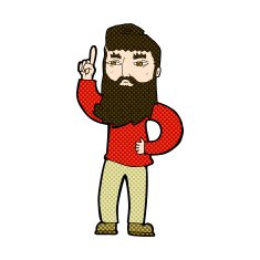 comic cartoon man with idea N31