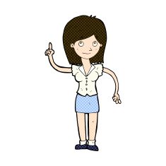 comic cartoon woman with idea N75