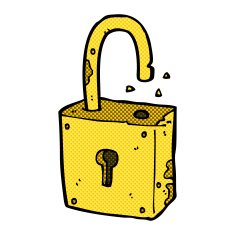 caroon rusty old padlock N3