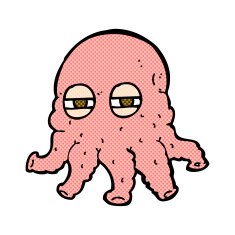 comic cartoon alien face N5