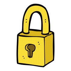 comic cartoon padlock N5