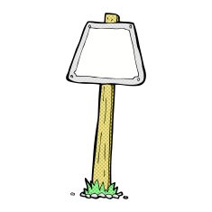 comic cartoon road sign N4