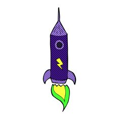 comic cartoon space rocket N14