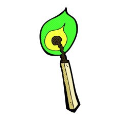 comic cartoon burning match N10