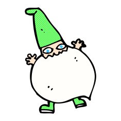 comic cartoon tiny santa N6