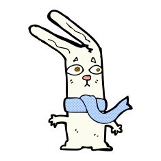 comic cartoon rabbit N27